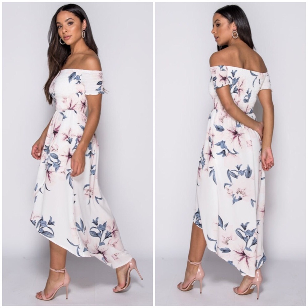 🆕Willow Floral Off Shoulder Bardot Dress - Picture 2 of 3